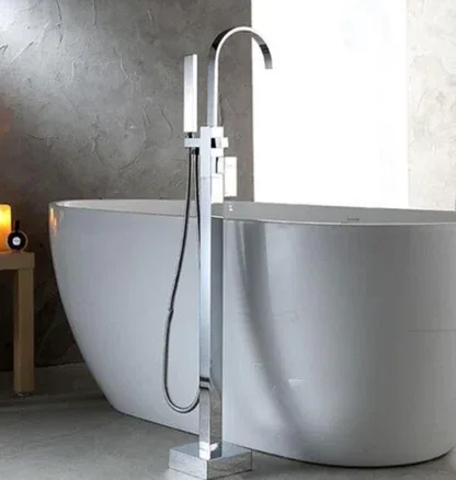 Chrome Square Freestanding Faucet
