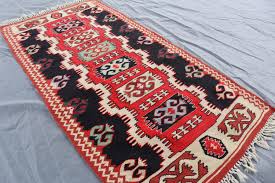 Geometric Afghan Wool Runner Rug
