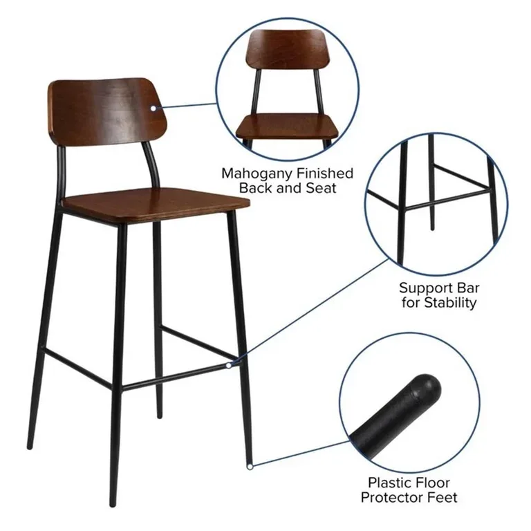 Industrial Steel Frame Bar Stool