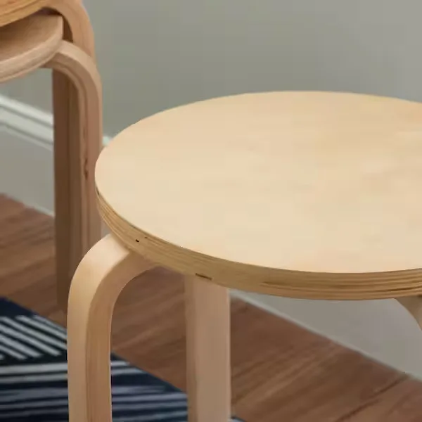 Natural Round Wooden Stool