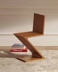Rietveld Natural Wood Zigzag Chair