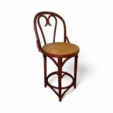 vintage Bentwood Bar Stool with Cane Seat