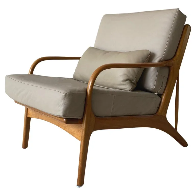 Mid-Century Modern Leather Armchair