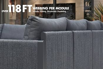PURPLE LEAF Santorini Modern Gray Outdoor Sectional Sofa