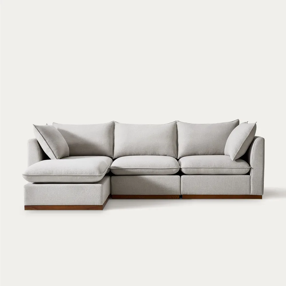Modern Gray Fabric Sectional Sofa