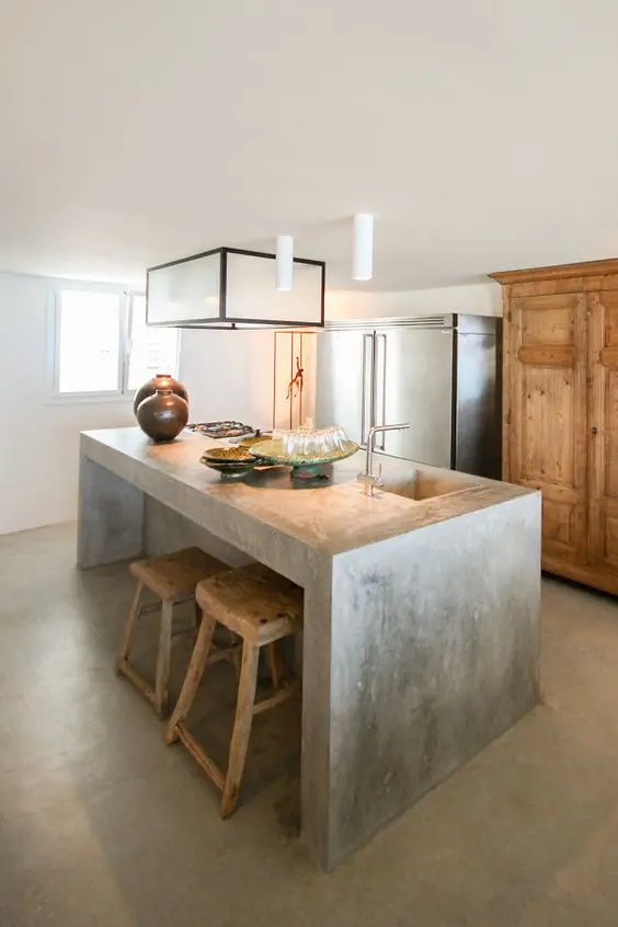 Concrete Kitchen Island