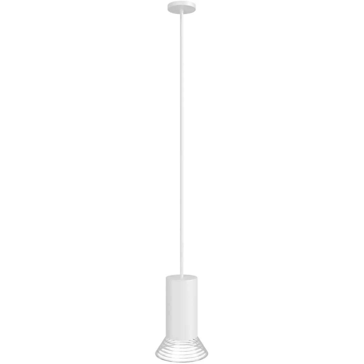 Newport White Metal Cylindrical Pendant Light