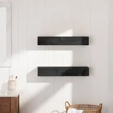Black Wood Floating Shelf