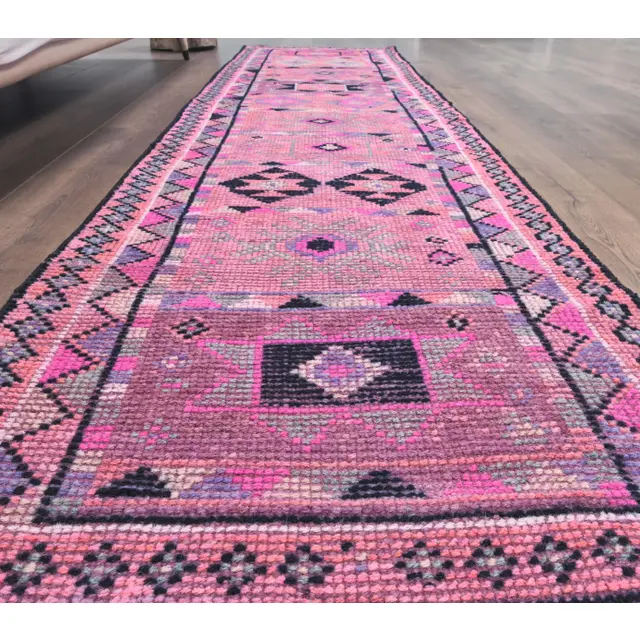 Pink Geometric Area Rug