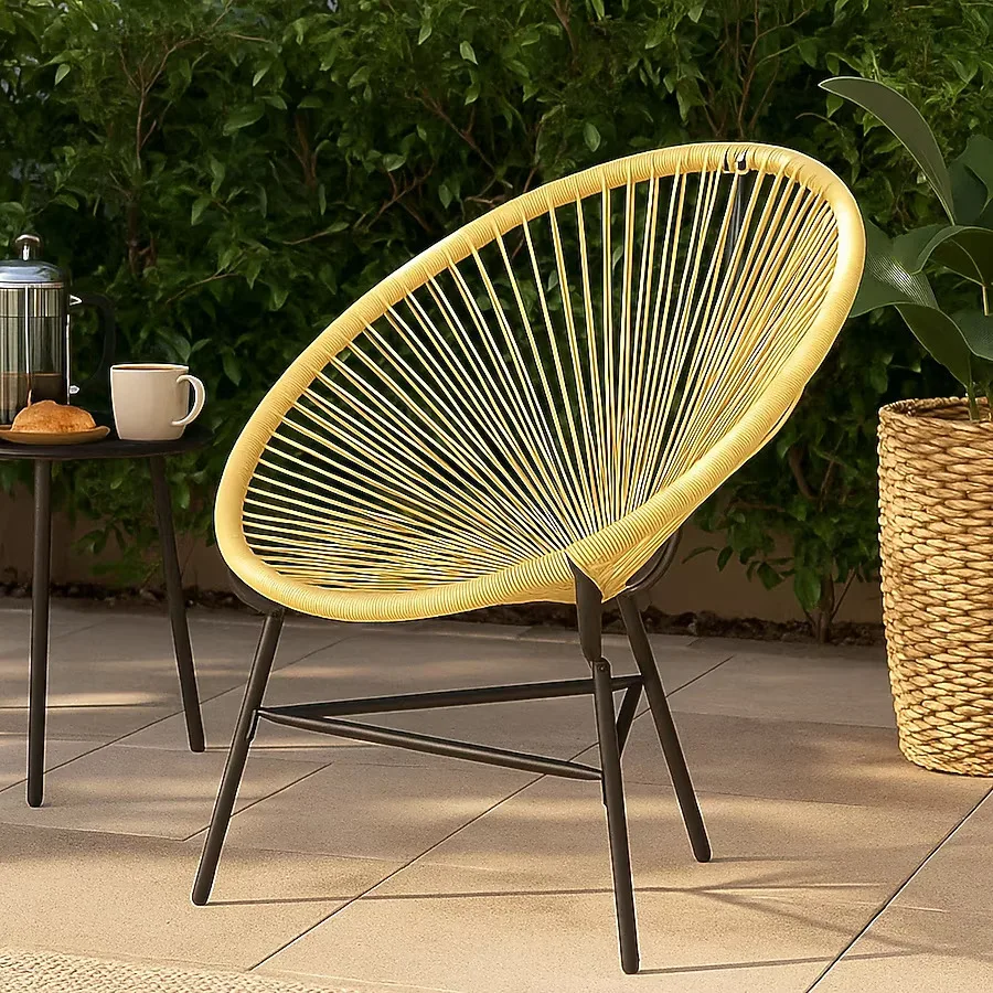 Beige Woven Outdoor Acapulco Chair