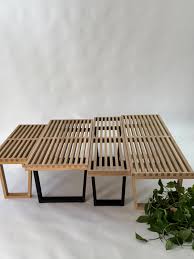 Natural Oak Slat Bench