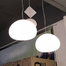 Steamed Bun Organic White Glass Pendant Light