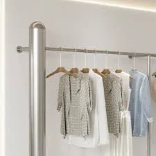 Brushed Steel Wall Mounted Clothing Rail