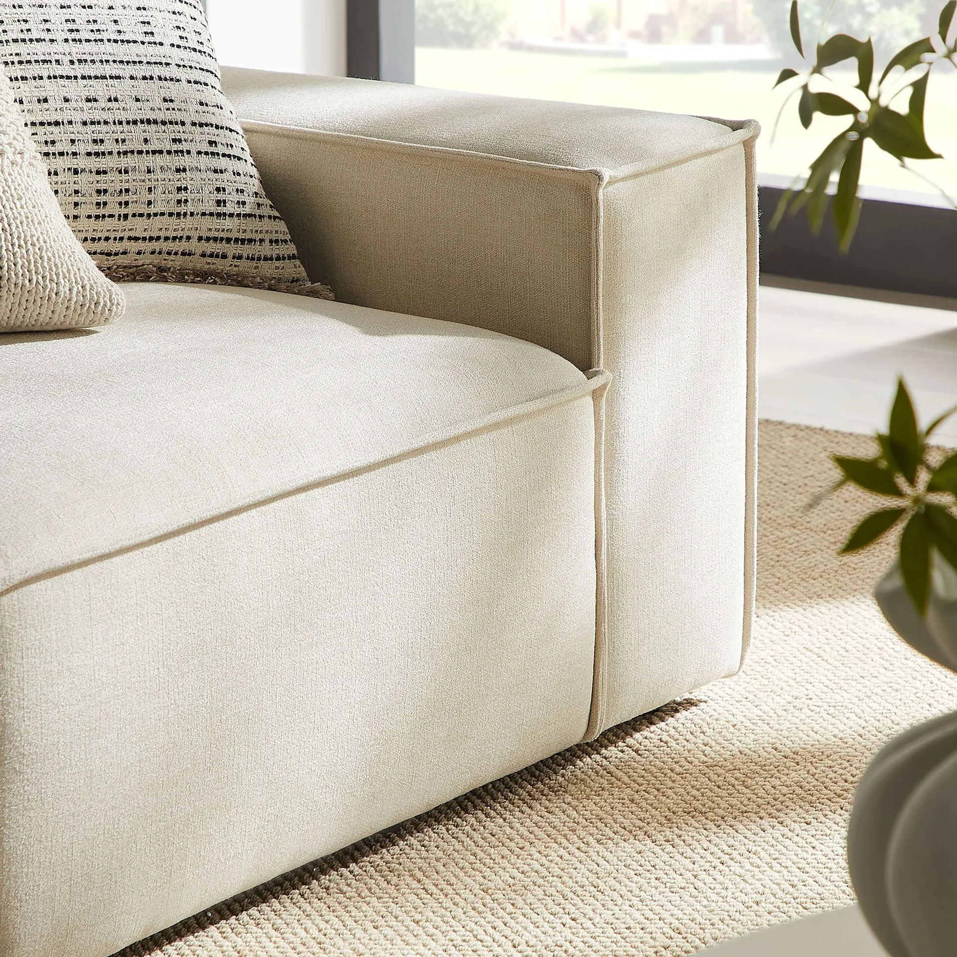 Beige Fabric Modular Sofa