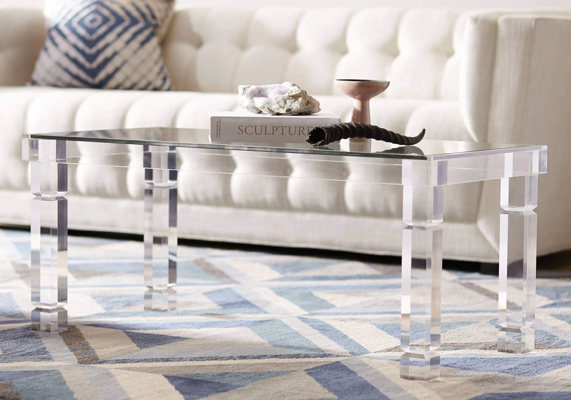 Marley Rectangular Acrylic Glass Coffee Table