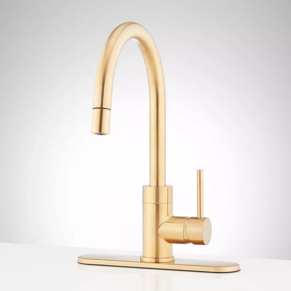 Modern Brushed Gold Kitchen Faucet