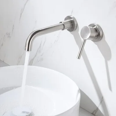 Brushed Silver Wall Mounted Faucet