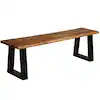 Live Edge Wooden Bench with Metal Legs