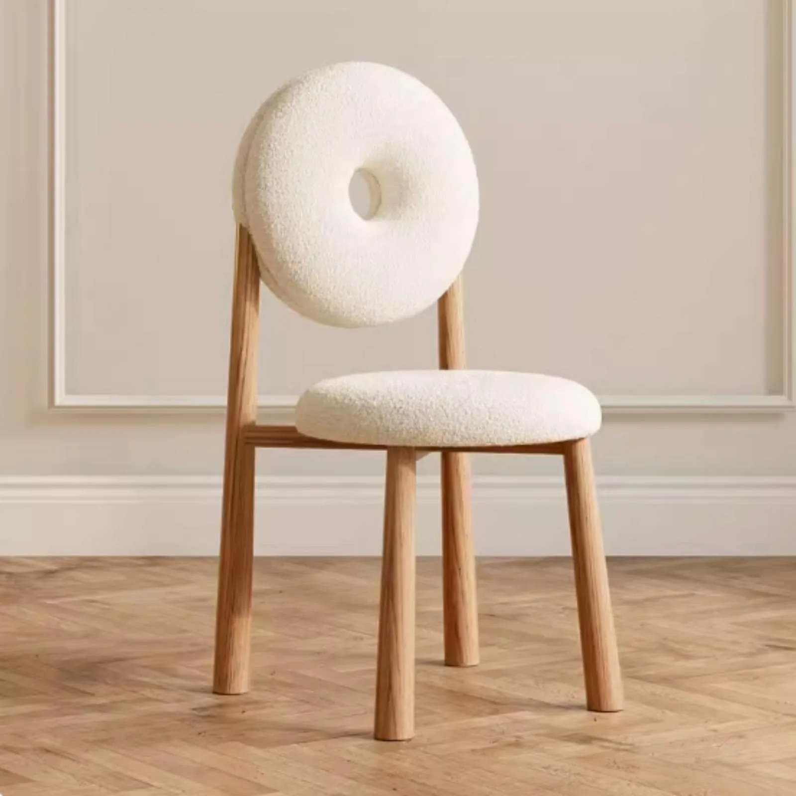 Donut Cream Boucle Round Accent Chair