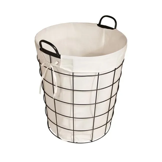 Cylindrical Wire Laundry Hamper