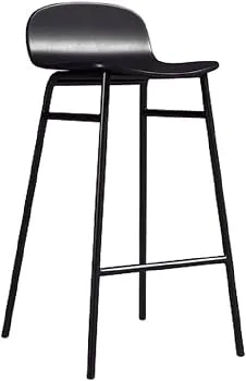 Modern Matte Black Metal Bar Stool