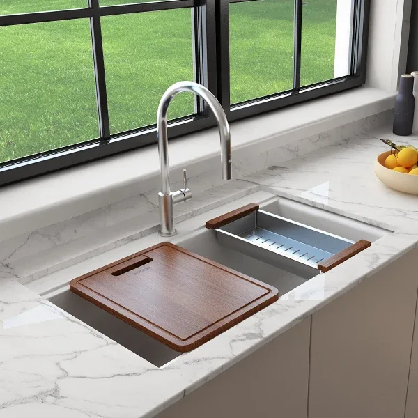 BOCCHI Baveno Lux Matte White Rectangular Undermount Sink