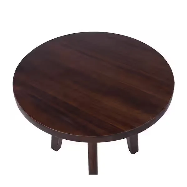 Marina Dark Brown Wood Round Side Table