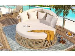 Round Wicker Outdoor Daybed
