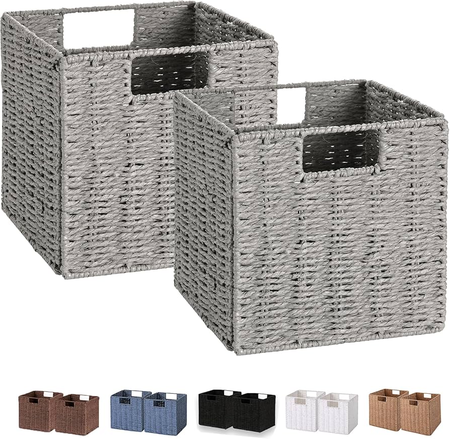 Gray Woven Storage Basket