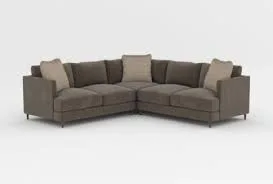 Adeline Contemporary Brown Fabric Sectional Sofa
