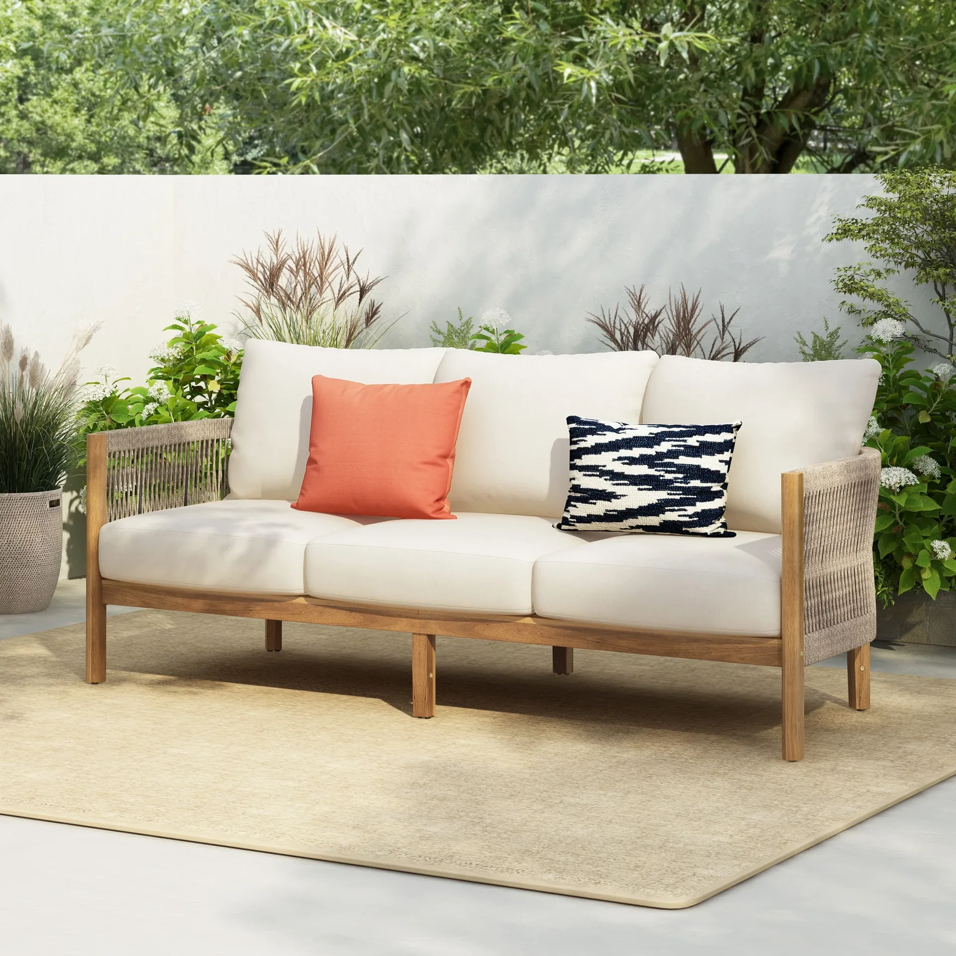 Christopher Knight Home Teak Outdoor Sofa