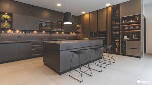Modern Matte Gray Stone Kitchen Island
