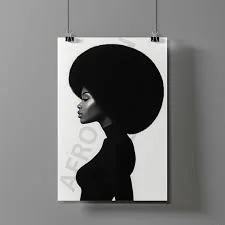 Minimalist Afro Silhouette Wall Art
