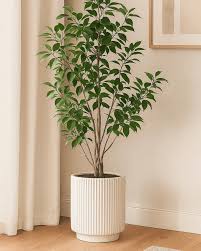 Ribbed Ceramic Potted Plant