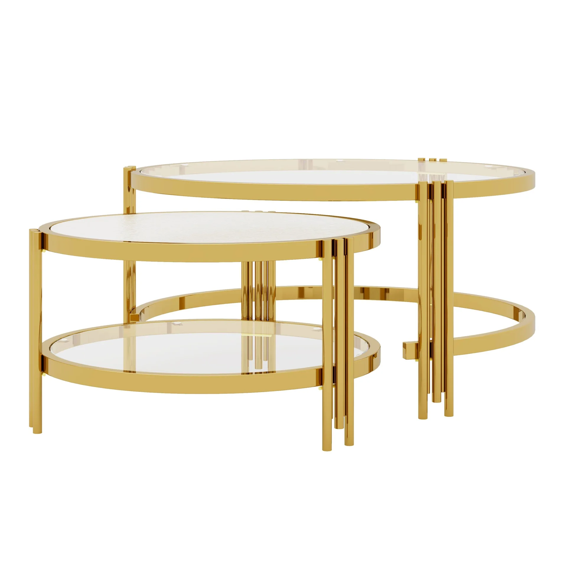 Round Gold Nesting Coffee Tables