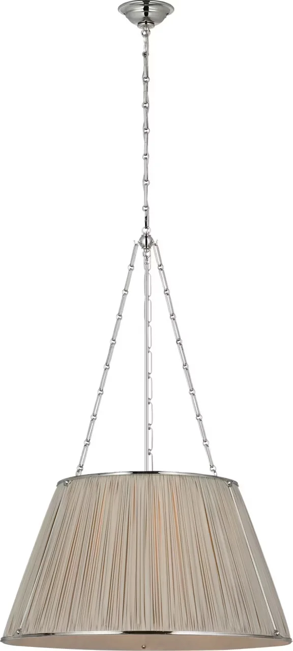 Allister Polished Silver Fabric Pendant Light