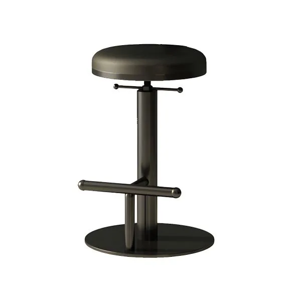 Modern Round Leather Bar Stool