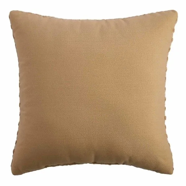 Tan Textured Woven Square Throw Pillow