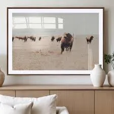 Bison Herd Framed Wall Art