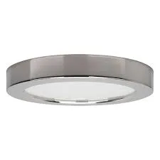 Round Polished Chrome Flush Mount Ceiling Light