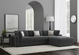 Gray Linen Sectional Sofa