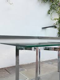 Rectangular Chrome and Glass Coffee Table
