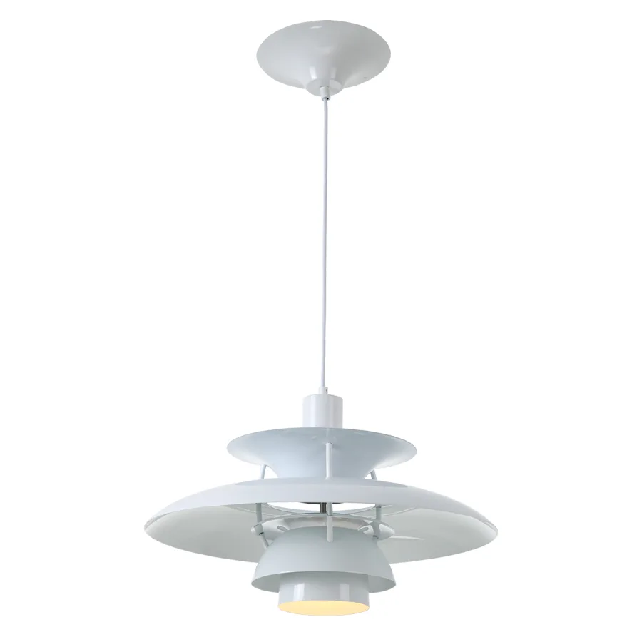 White Mid-Century Modern Pendant Light