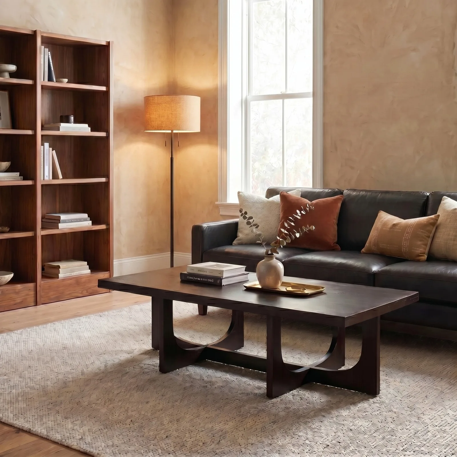 Wilder Rectangular Black Wood Coffee Table