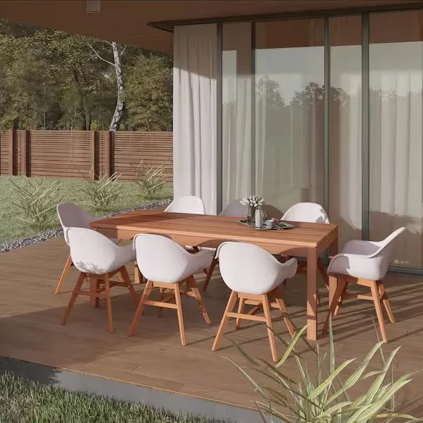 Carilo Rectangular Wood Outdoor Dining Table