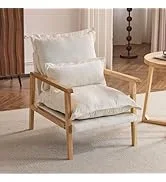 Beige Wooden Lounge Chair