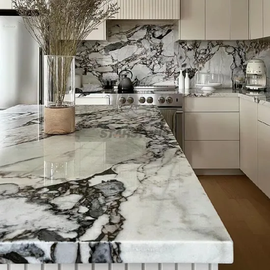 Calacatta Viola Marble Kitchen Island