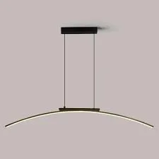 Matte Black Curved Linear Pendant Light