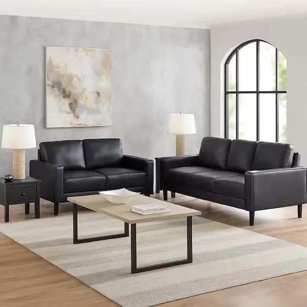 Black Leather Sofa