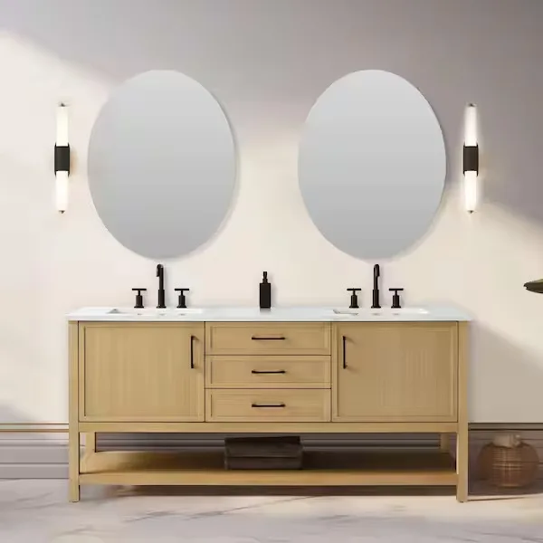 Oliver Natural Oak Double Bathroom Vanity